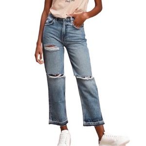 Free People Straight Leg Cropped Jeans